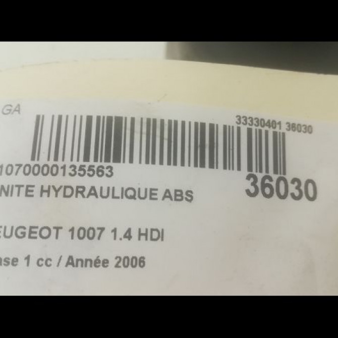 Unité hydraulique ABS occasion PEUGEOT 1007 Phase 1 04-2005->12-2010 1.4 HDI 4541T5 3
