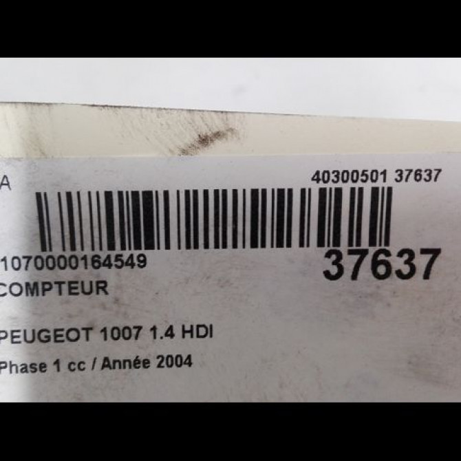 Compteur occasion PEUGEOT 1007 Phase 1 04-2005->12-2010 1.4 HDI 610656 3