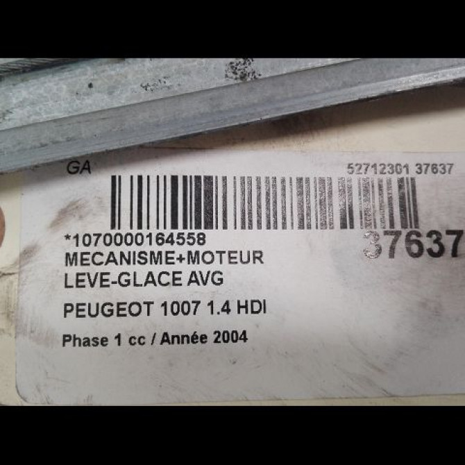 Mecanisme+moteur leve-glace avg occasion PEUGEOT 1007 Phase 1 04-2005->12-2010 1.4 HDI 9221R0 3