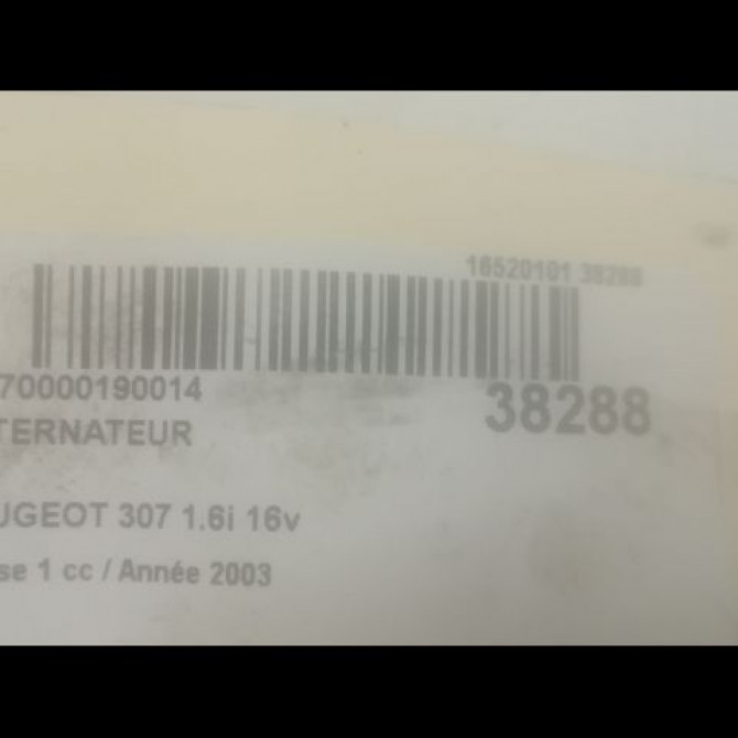 Alternateur occasion PEUGEOT 307 Phase 1 04-2001->06-2005 1.6i 16v 4