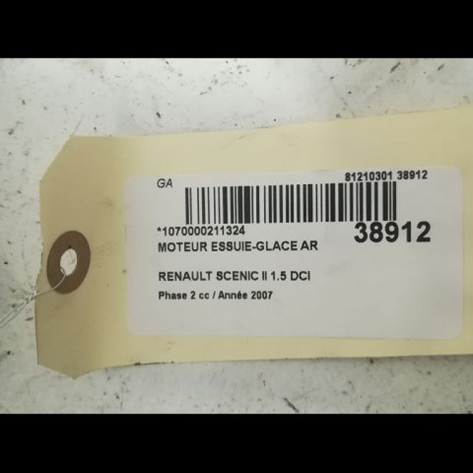 Moteur essuie-glace arrière occasion RENAULT SCENIC II Phase 2 09-2006->04-2009 1.5 DCI 105ch 6405J9 3