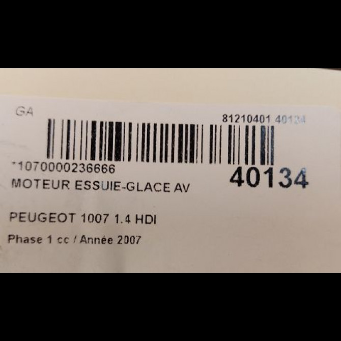 Moteur essuie-glace avant occasion PEUGEOT 1007 Phase 1 04-2005->12-2010 1.4 HDI 6405Q8 3