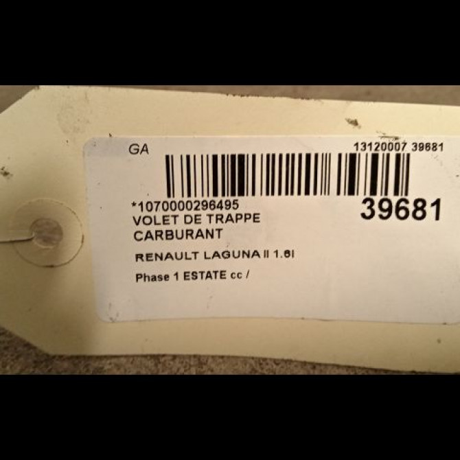 Volet de trappe carburant occasion RENAULT LAGUNA II Phase 1 04-1995->04-1999 1.6i 107ch 8200002161 2