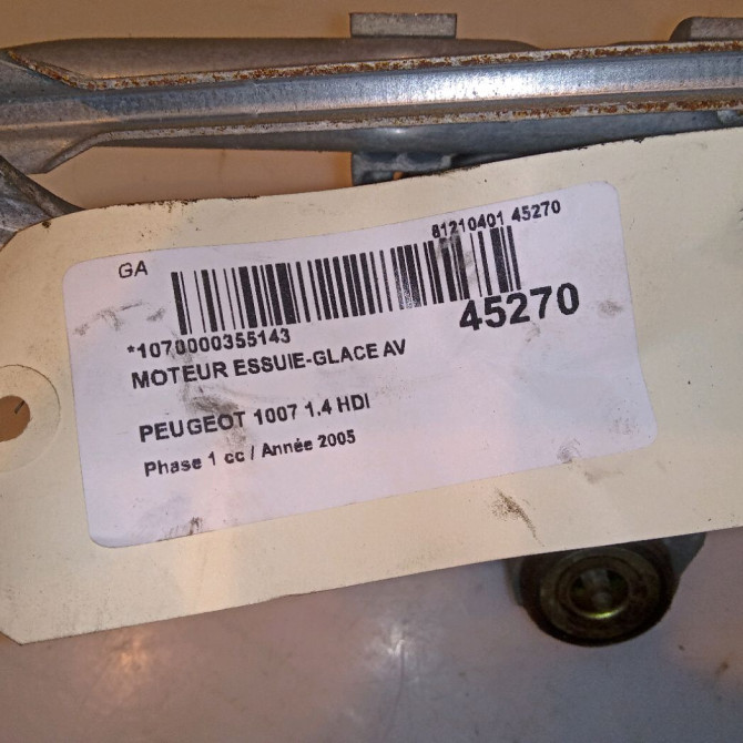 Moteur essuie-glace avant occasion PEUGEOT 1007 Phase 1 04-2005->12-2010 1.4 HDI 6405Q8 5