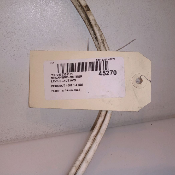 Mecanisme+moteur leve-glace avg occasion PEUGEOT 1007 Phase 1 04-2005->12-2010 1.4 HDI 9221R0 6