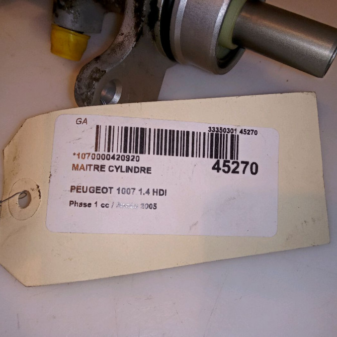 Maitre cylindre occasion PEUGEOT 1007 Phase 1 04-2005->12-2010 1.4 HDI 4601L9 4