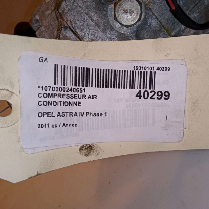 Compresseur air conditionne occasion OPEL ASTRA IV Phase 1 01-2010->06-2012 13346492 5