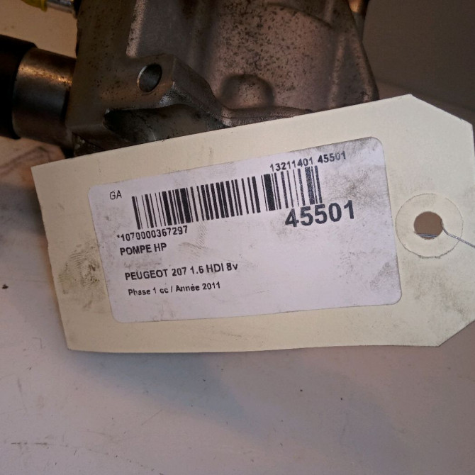 Pompe hp occasion PEUGEOT 207 Phase 1 04-2006->06-2013 1.6 HDI 8v 92ch 5