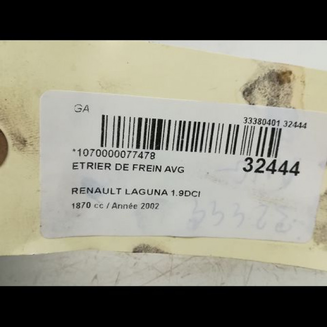 Etrier de frein avant gauche occasion RENAULT LAGUNA II Phase 1 11-2000->03-2005 1.9 DCI 120ch 7701049103 3