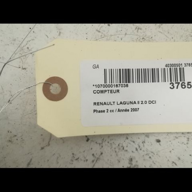 Compteur occasion RENAULT LAGUNA II Phase 2 03-2005->09-2007 2.0 DCI 150ch 8200291330 3