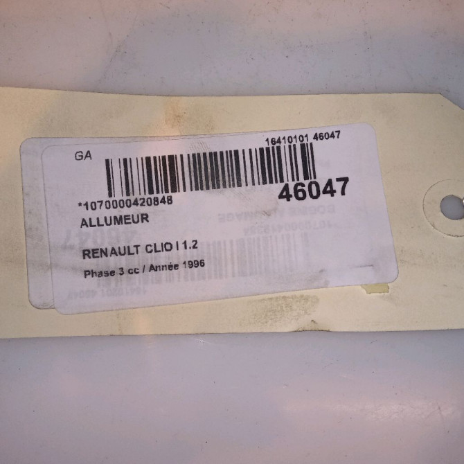 Allumeur occasion RENAULT CLIO I Phase 3 03-1996->08-1998 1.2 4