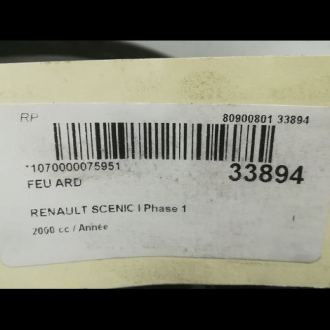 Feu arrière droit occasion RENAULT SCENIC I Phase 1 09-1996->08-1999 7700428055 3