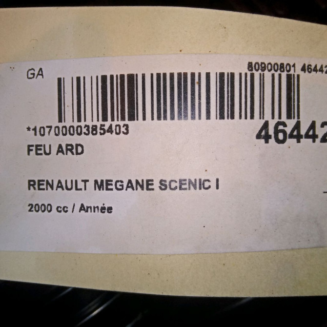 Feu arrière droit occasion RENAULT MEGANE SCENIC I Phase 2 08-1999->06-2003 7700428055 5