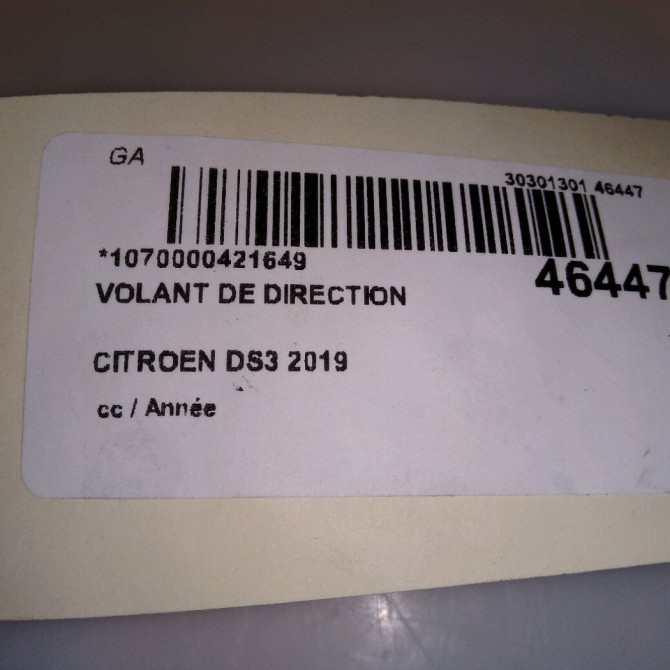 Volant de direction occasion CITROEN DS3 98258019ZE 4