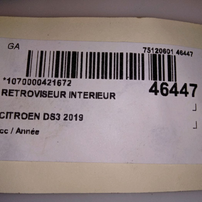 Retroviseur interieur occasion CITROEN DS3 98197904XT 6