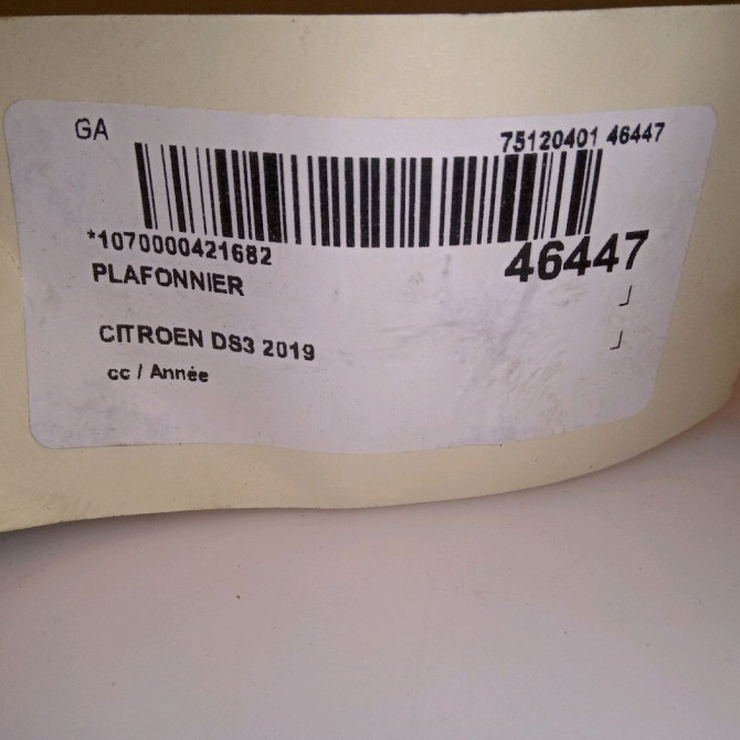 Plafonnier occasion CITROEN DS3 9819885980 6