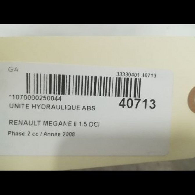 Unité hydraulique ABS occasion RENAULT MEGANE II Phase 2 01-2006->06-2009 1.5 DCI 85ch 7701067590 2