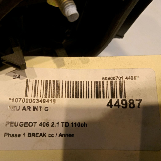 Feu arrière interieur gauche occasion PEUGEOT 406 Phase 1 04-1995->04-1999 2.1 TD 110ch 6350H6 4
