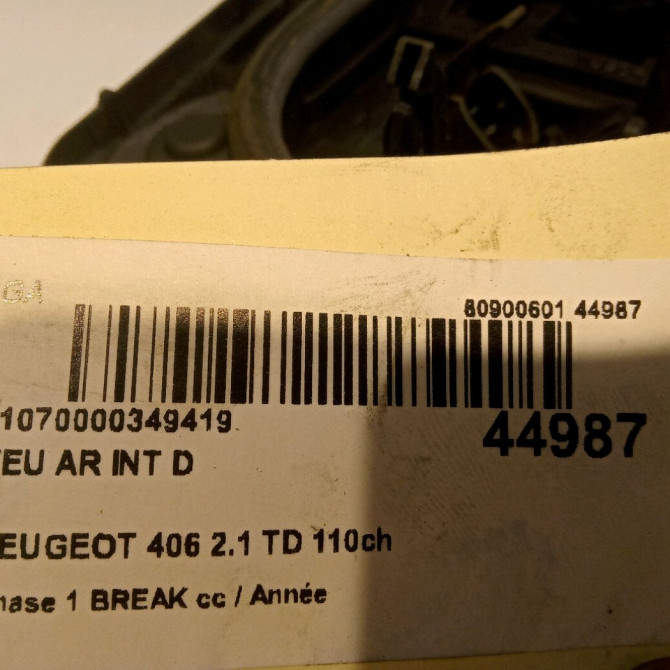 Feu arrière intérieur droit occasion PEUGEOT 406 Phase 1 04-1995->04-1999 2.1 TD 110ch 6351H6 4
