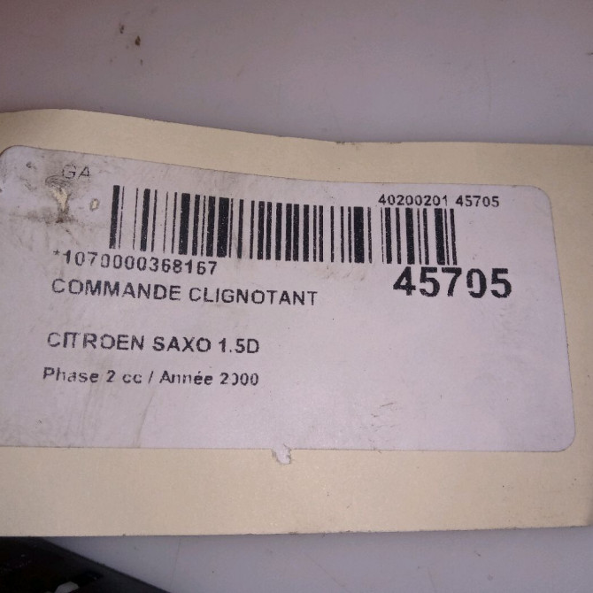 Commande clignotant occasion CITROEN SAXO Phase 2 09-1999->12-2004 1.5D 625369 4