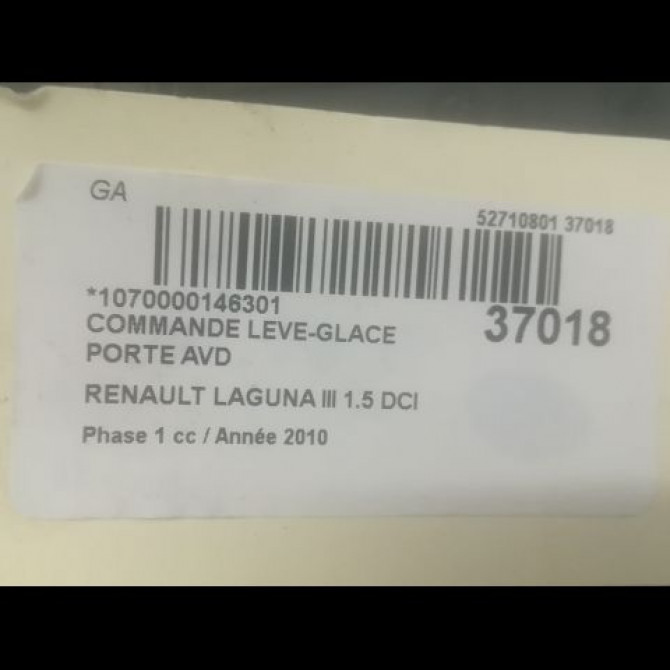 Commande lève-glace porte avant droite occasion RENAULT LAGUNA III Phase 1 10-2007->10-2010 1.5 DCI 3