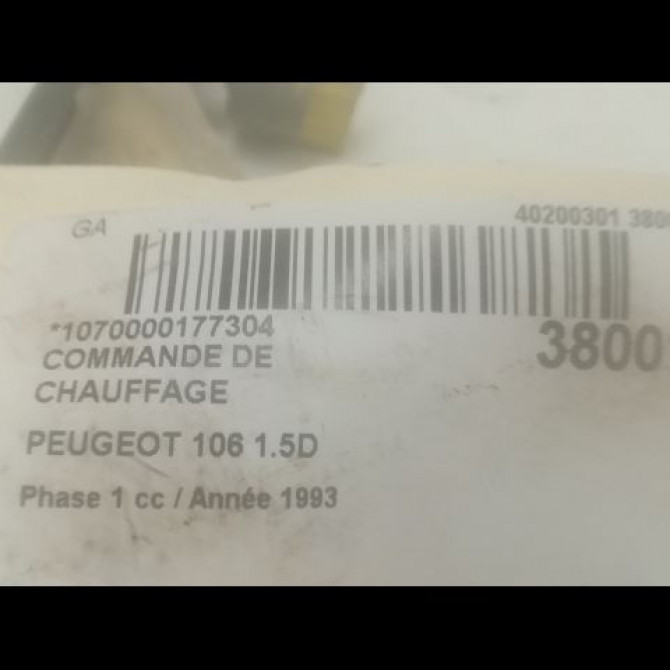 Commande de chauffage occasion PEUGEOT 106 Phase 1 09-1991->04-1996 1.5D 6445G5 3