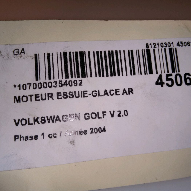 Moteur essuie-glace arrière Volkswagen Golf V - occasion - GARAGE POLAERT
