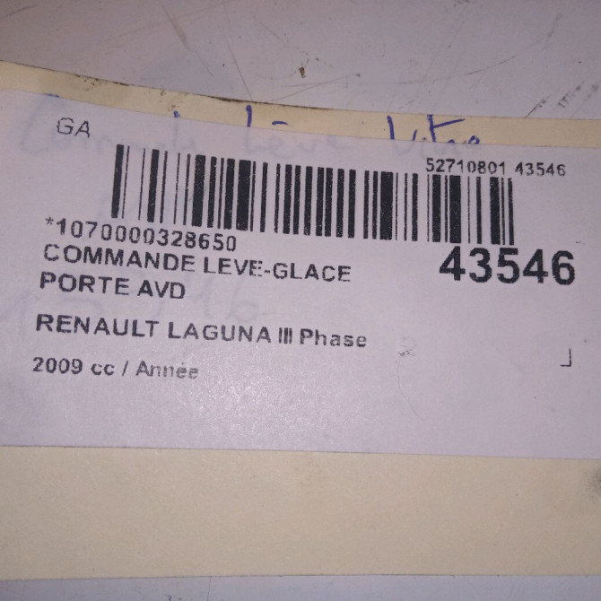 Commande lève-glace porte avant droite occasion RENAULT LAGUNA III Phase 1 10-2007->10-2010 4
