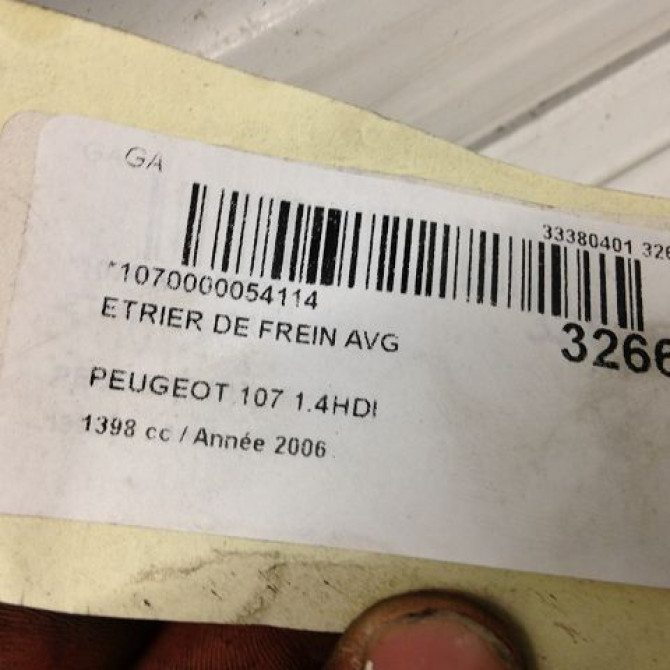 Etrier de frein avant gauche occasion PEUGEOT 107 Phase 1 06-2005->12-2008 1.4 HDI 4401G8 4