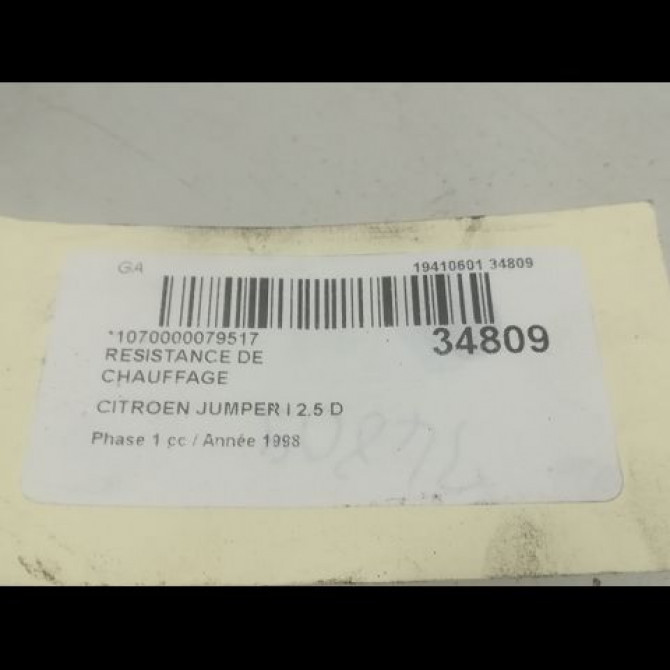Resistance de chauffage occasion CITROEN JUMPER I Phase 1 02-1994->02-2002 2.5 D 86ch 6441A8 3