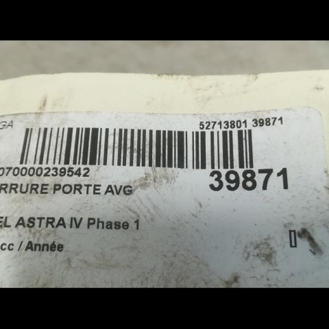 Serrure porte avg occasion OPEL ASTRA IV Phase 1 01-2010->06-2012 13579522 4
