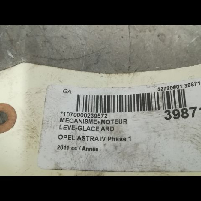Mecanisme+moteur leve-glace ard occasion OPEL ASTRA IV Phase 1 01-2010->06-2012 13350764 3