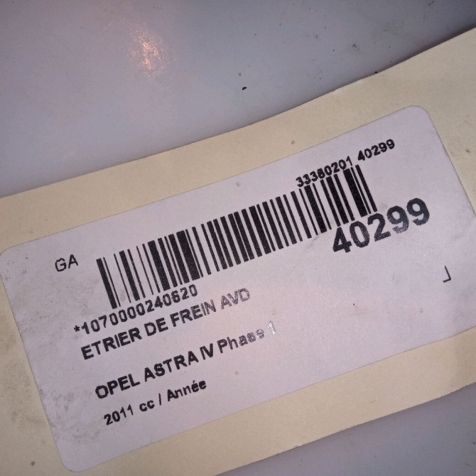 Etrier de frein avant droit occasion OPEL ASTRA IV Phase 1 01-2010->06-2012 13273621 5