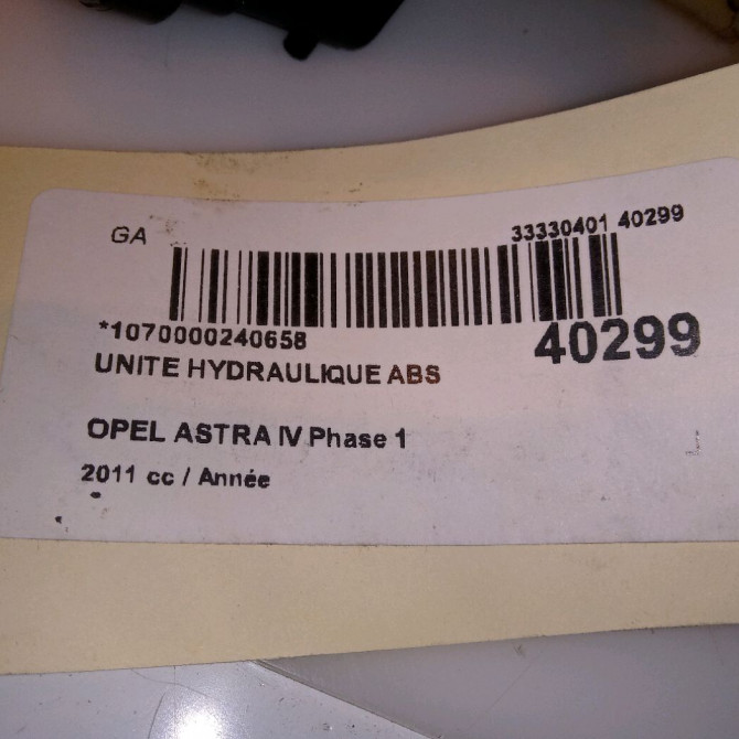 Unité hydraulique ABS occasion OPEL ASTRA IV Phase 1 01-2010->06-2012 7