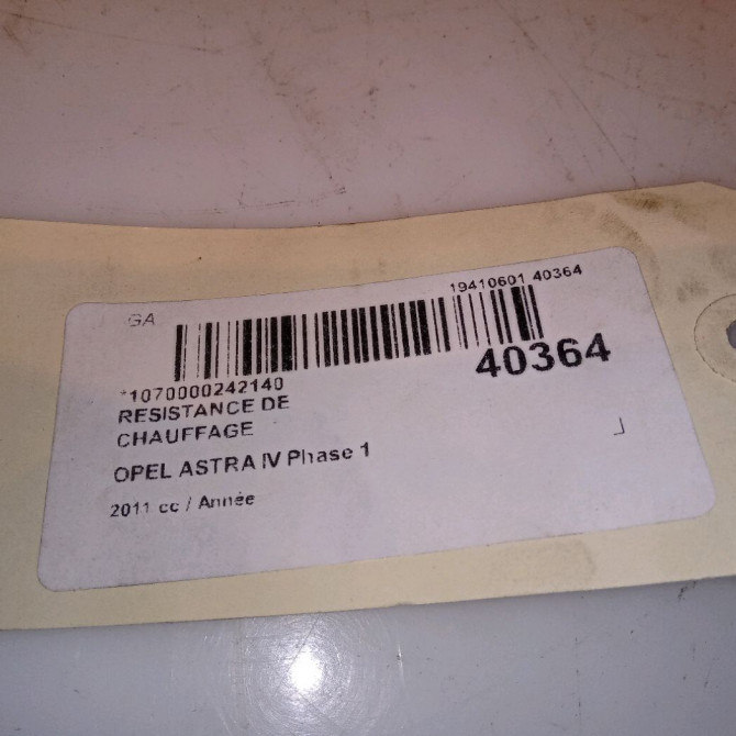 Resistance de chauffage occasion OPEL ASTRA IV Phase 1 01-2010->06-2012 13276270 4