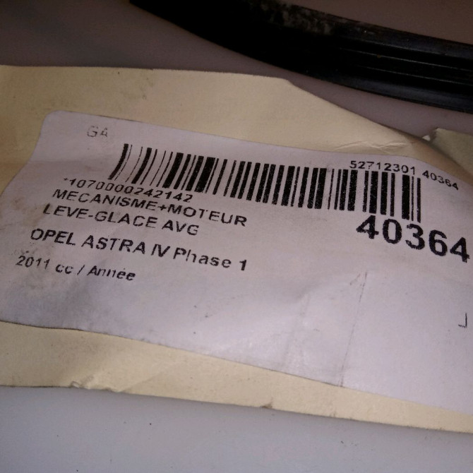 Mecanisme+moteur leve-glace avg occasion OPEL ASTRA IV Phase 1 01-2010->06-2012 13313568 5
