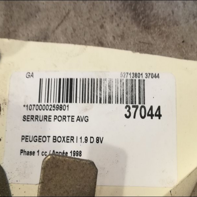 Serrure porte avg occasion PEUGEOT BOXER I Phase 1 07-1994->02-2002 1.9 D 8V 70ch 9135F1 3
