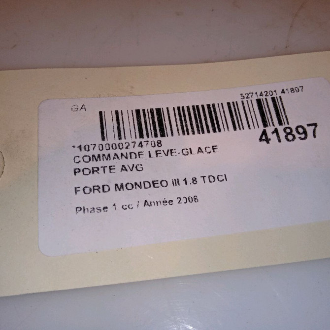 Commande lève-glace porte avant gauche occasion FORD MONDEO III Phase 1 06-2007->09-2010 1.8 TDCI 125ch 4