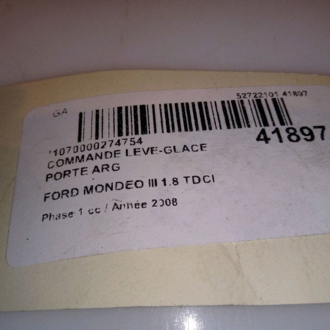 Commande leve-glace porte arrière gauche occasion FORD MONDEO III Phase 1 06-2007->09-2010 1.8 TDCI 125ch 1428969 4