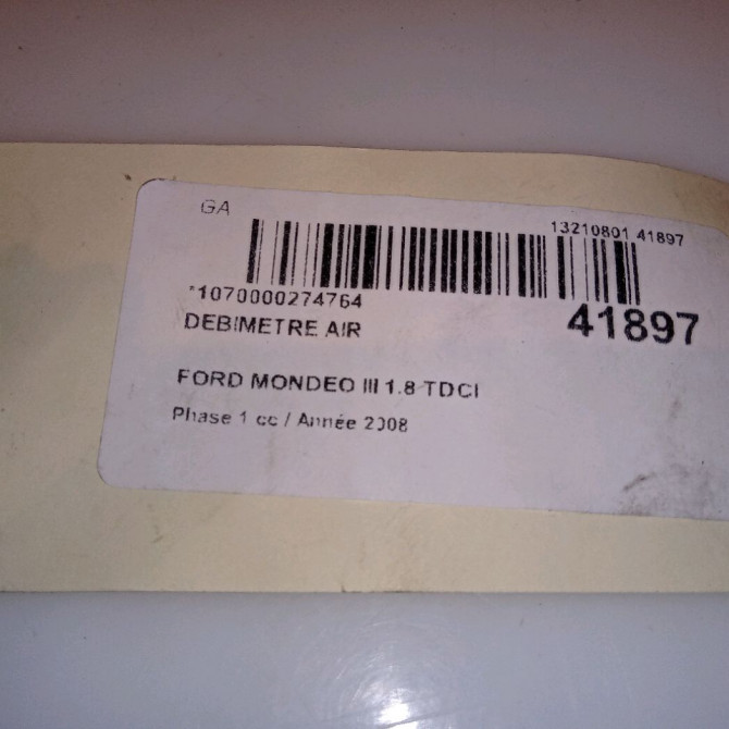 Debimetre air occasion FORD MONDEO III Phase 1 06-2007->09-2010 1.8 TDCI 125ch 1376235 5