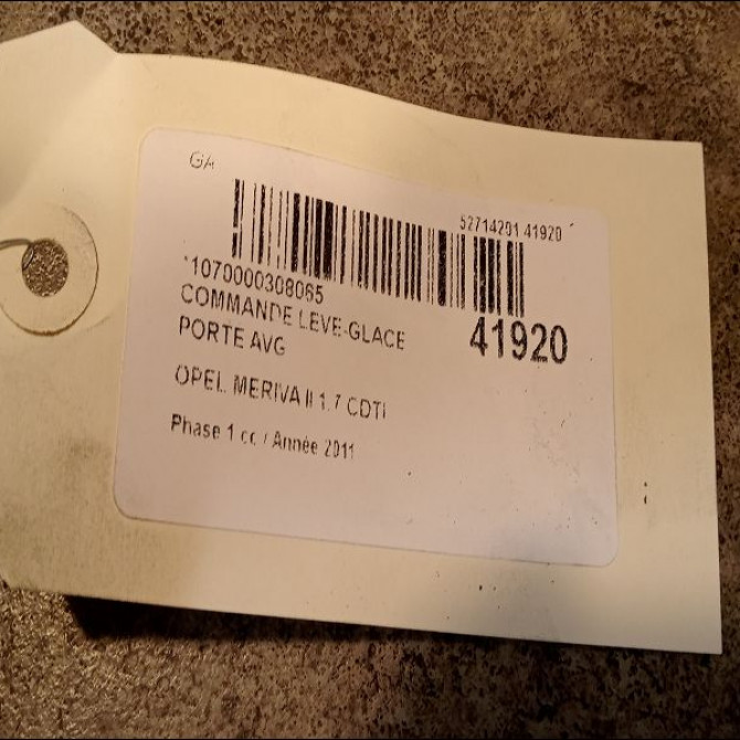Commande lève-glace porte avant gauche occasion OPEL MERIVA II Phase 1 09-2010->03-2014 1.7 CDTI 110ch 13305012 3