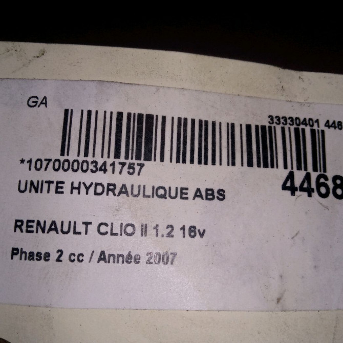 Unité hydraulique ABS occasion RENAULT CLIO II Phase 2 06-2001->07-2006 1.2 16v 7701056094 3