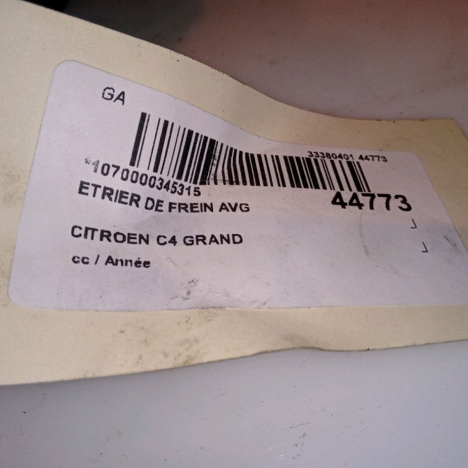 Etrier de frein avant gauche occasion CITROEN C4 GRAND PICASSO II 1609897280 4