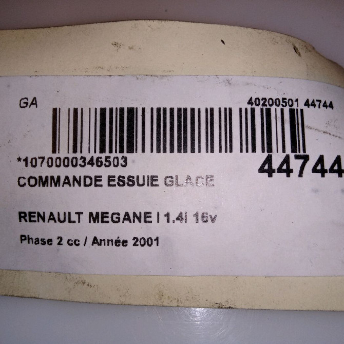 Commande essuie glace occasion RENAULT MEGANE I Phase 2 03-1999->06-2003 1.4i 16v 7701053055 5
