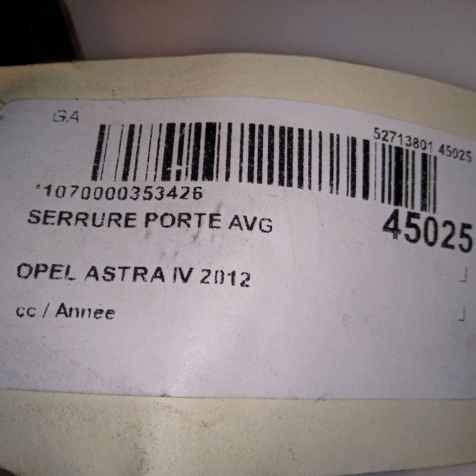 Serrure porte avg occasion OPEL ASTRA IV 13579522 4