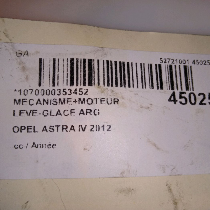 Mecanisme+moteur leve-glace arg occasion OPEL ASTRA IV 13350762 5