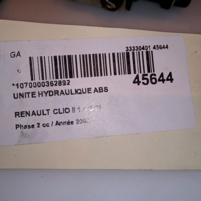 Unité hydraulique ABS occasion RENAULT CLIO II Phase 2 06-2001->07-2006 1.5 DCI 65ch 4