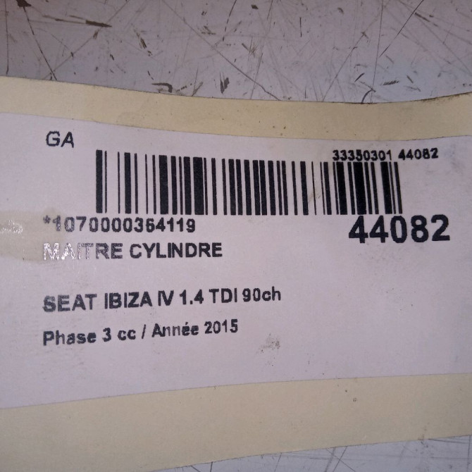 Maitre cylindre occasion SEAT IBIZA IV Phase 3 09-2015->... 1.4 TDI 90ch 6R1611019F 4