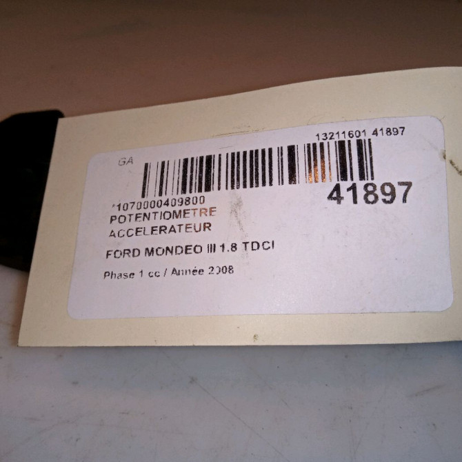 Potentiometre accelerateur occasion FORD MONDEO III Phase 1 06-2007->09-2010 1.8 TDCI 125ch 4