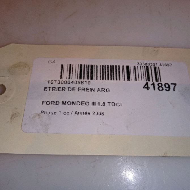 Etrier de frein arrière gauche occasion FORD MONDEO III Phase 1 06-2007->09-2010 1.8 TDCI 125ch 1738988 4